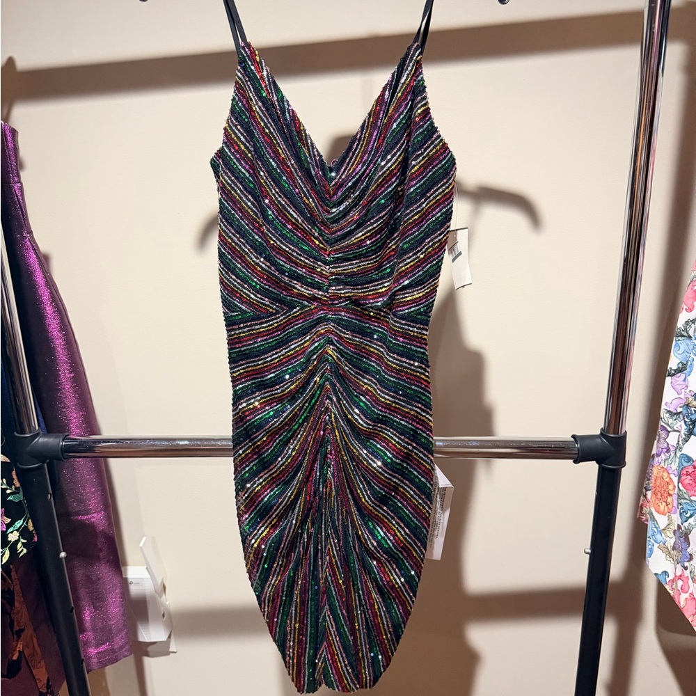 Dress the Population Multicolor Sequin Mini Dress